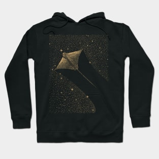 Starry Ornate eagle ray dark gold Hoodie